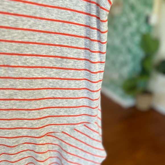 Cabi Gray Grey Orange Stripe Peplum Ruffle Tank Shirt Sleeveless Top 533 Sz S - Picture 7 of 7